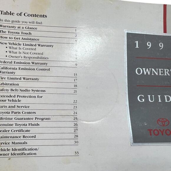 1995 Toyota  Owner’s Guide - Picture 5 of 7